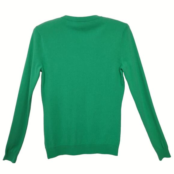 RALPH LAUREN Classic Cashmere Sweater Green Size S Preppy Basic V-Neck Cardigan - Picture 8 of 12